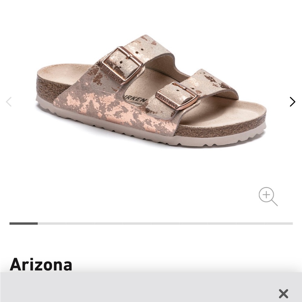 Birkenstock Arizona Vintage Metallic Rose Copper suede leather 39 8.5